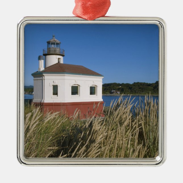 Coquille River lighthouse, Oregon, USA Metal Ornament (Front)