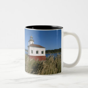 Coquille River lighthouse, Oregon, USA Two-Tone Coffee Mug