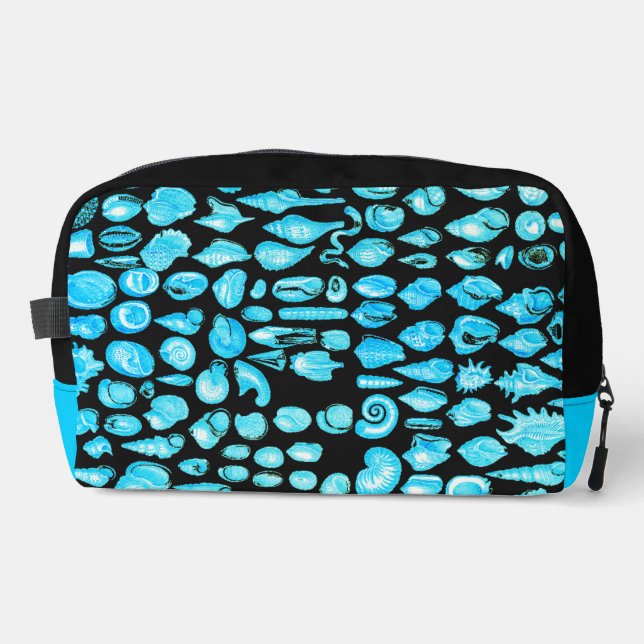 Coquille - Splash noir - Sac de toilette bleu Aqua (Recto)