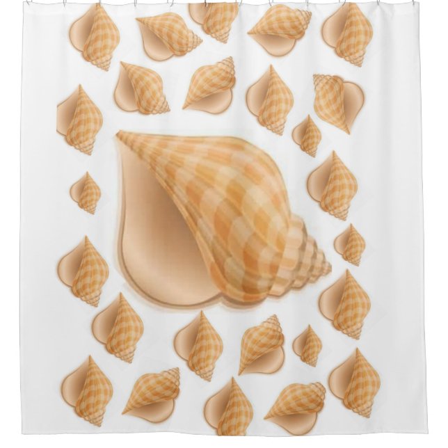 Coquilles blanc rideau de douche (Devant)