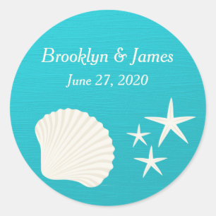 Coquilles Sur Stickers Mariage Plage