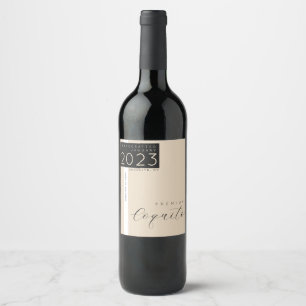 Coquito Bottle Label, Modern, Minimalist Style Wine Label