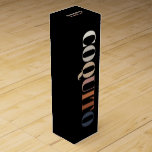 Coquito Christmas Drink Bottle Wine Box<br><div class="desc">Modern earthy color typography. 
Add name of who made it for a personal touch.</div>