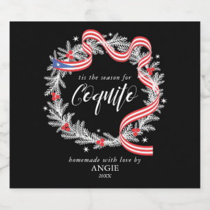Coquito Christmas Wreath Wine Label
