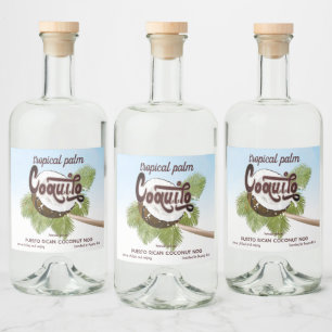 Coquito Coconut Étiquette de vin de fruits tropica