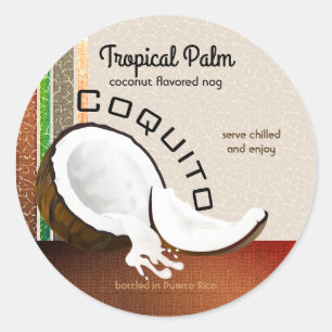 Coquito Coconut Fruit Classic Round Sticker