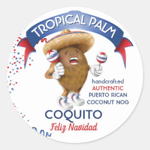 Coquito Coconut Maracas Classic Round Sticker