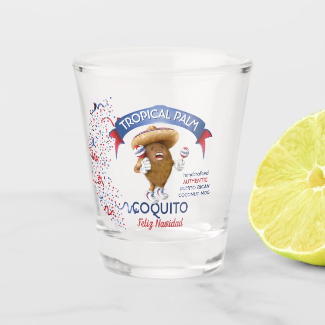 Coquito Coconut Maracas Shot Glass (Front)