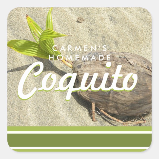 Coquito Coconut Square Sticker (Front)