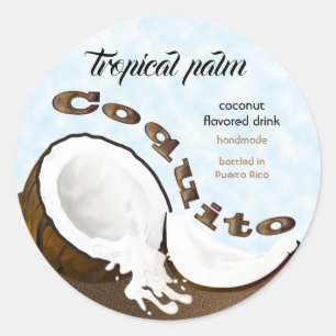 Coquito Coconut Tropical Fruit Classic Round Sticker