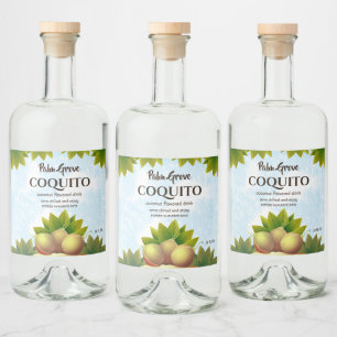 Coquito Coconut Tropical Fruit Liquor Bottle Label