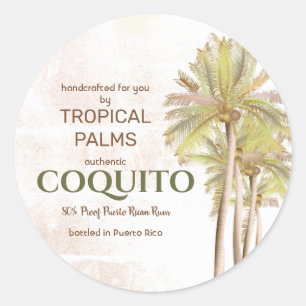 Coquito Coconut Tropical Palm Classic Round Sticker