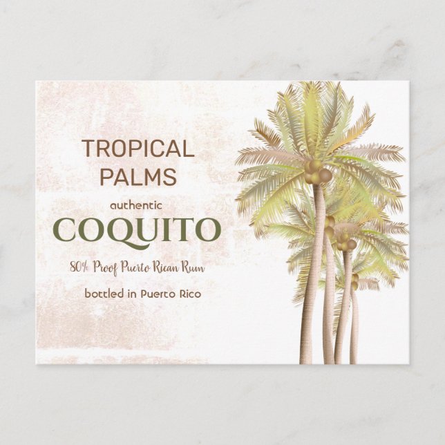 Coquito Coconut Tropical Palm Postcard (Front)