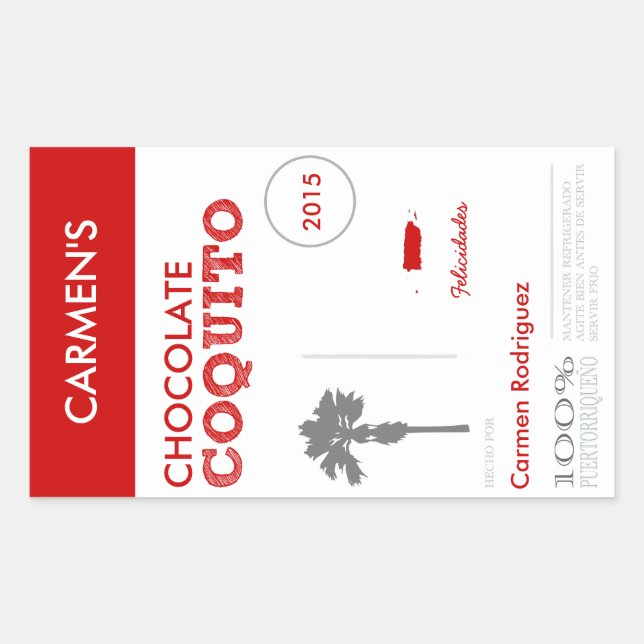 Coquito de Puerto Rico Rojo Sticker (Front)