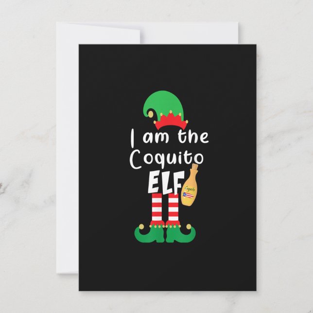 Coquito ELF Funny Puerto Rico Matching Christmas B Invitation (Front)
