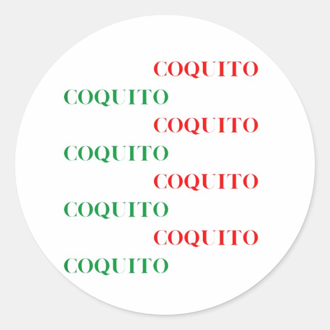 Coquito Green and Red  Classic Round Sticker (Front)