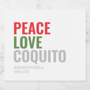Coquito moderne Noël Boire Étiquette de vin