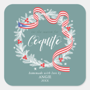 Coquito Noël Wreath Wine Étiquette