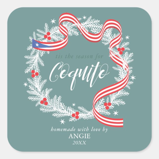 Coquito Noël Wreath Wine Étiquette (Devant)
