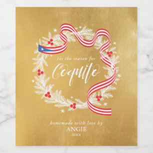 Coquito Noël Wreath Wine Étiquette