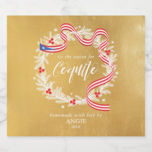 Coquito Noël Wreath Wine Étiquette