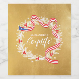 Coquito Noël Wreath Wine Étiquette