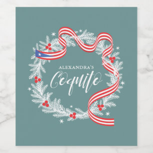 Coquito Noël Wreath Wine Étiquette