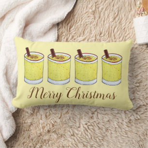 Coquito Puerto Rican Eggnog Drink Merry Christmas Lumbar Pillow