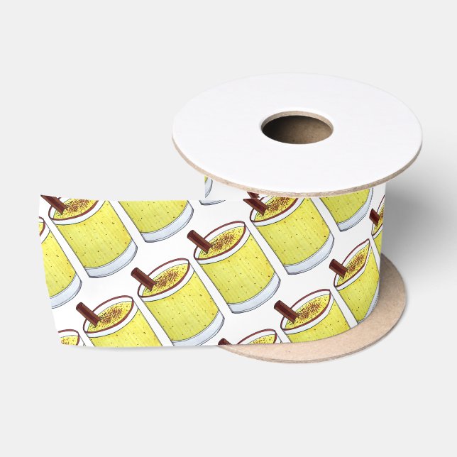 Coquito Puerto Rican Eggnog Rum Christmas Drink Satin Ribbon (Spool)