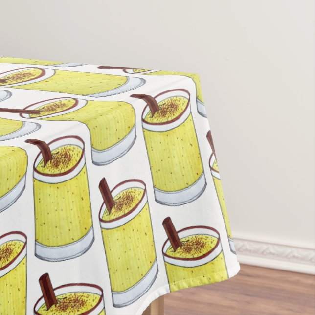 Coquito Puerto Rican Eggnog Rum Christmas Drink Tablecloth (In Situ)