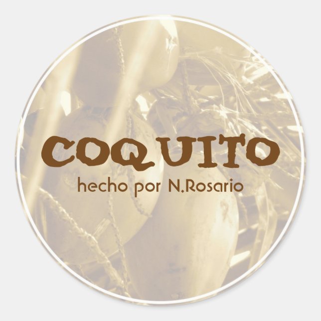 Coquito Puertorriqueño Classic Round Sticker (Front)
