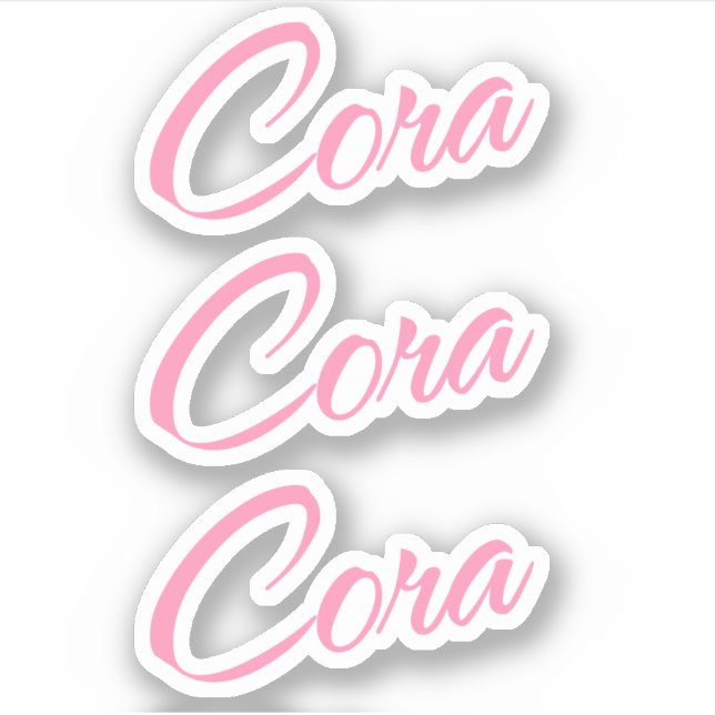 Cora Decorative Name in Pink x3 (Front)