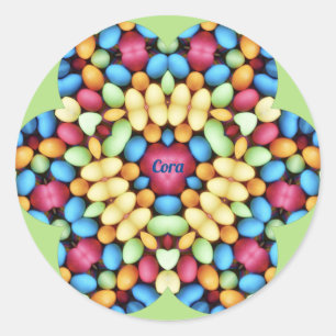 CORA ~ EASTER EGGS MULTICOLORED ~ CLASSIC ROUND STICKER