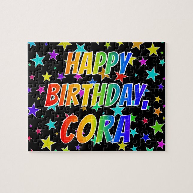 "CORA" First Name, Fun "HAPPY BIRTHDAY" Jigsaw Puzzle (Horizontal)
