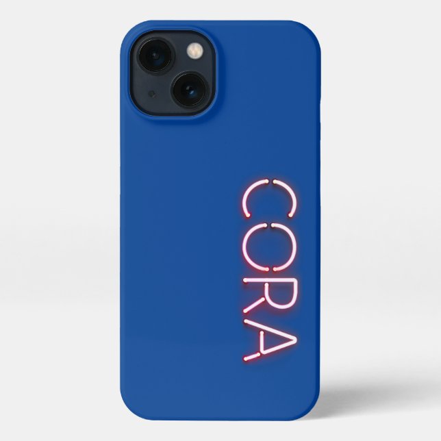 Cora name in glowing neon lights novelty. iPhone case (Back)