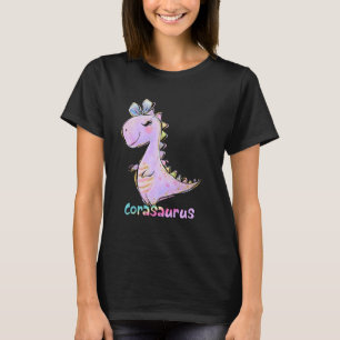 Cora Name Shirt Girl Dinosaur Birthday Party Kids