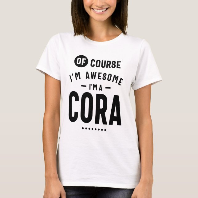 Cora Personalized Name Birthday T-Shirt (Front)