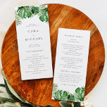 CORA Tropical Beach Destination Wedding Program<br><div class="desc">The CORA collection features tropical watercolor palm leaves and an elegant script font. This collection is perfect for a destination wedding or any other tropical themed event.</div>