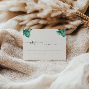 CORA Tropical Beach Leaf RSVP  Save The Date