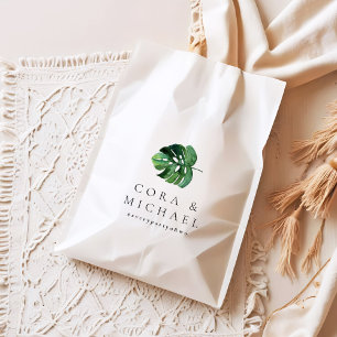 CORA Tropical Beach Palm Leaf Destination Wedding Favour Bag