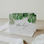 CORA Tropical Beach Palm Leaves Luau Themed Thank You Card<br><div class="desc">This thank you card card features tropical watercolor palm leaves and an elegant script font. This thank you card is the perfect addition to your beach wedding,  tropical baby shower,  island bachelorette getaway or any other special event.</div>