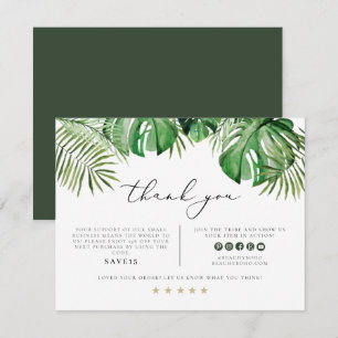 CORA Tropical Beach Palm Small Business Thank You  Invitation