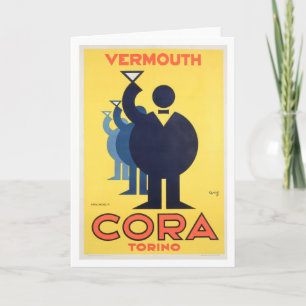 Cora Vermouth Torino - Vintage Advertising Poster Card