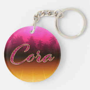Cora Vorname Name golden pink Schlüsselanhänger Keychain