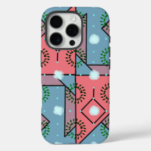 Corail bleu Géométrique vibrante iPhone / coque ip