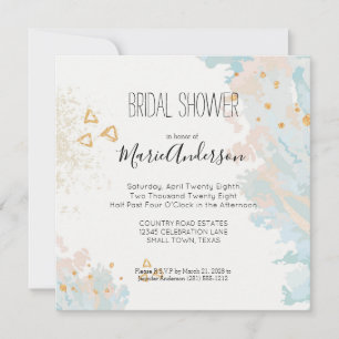 Corail bleu Invitation douche Abstraite