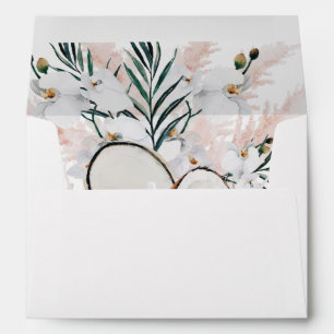 Corail de noix de coco et enveloppe florale blanch