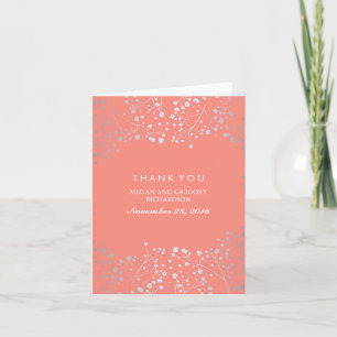 Corail du souffle du bébé et Merci Mariage argenté