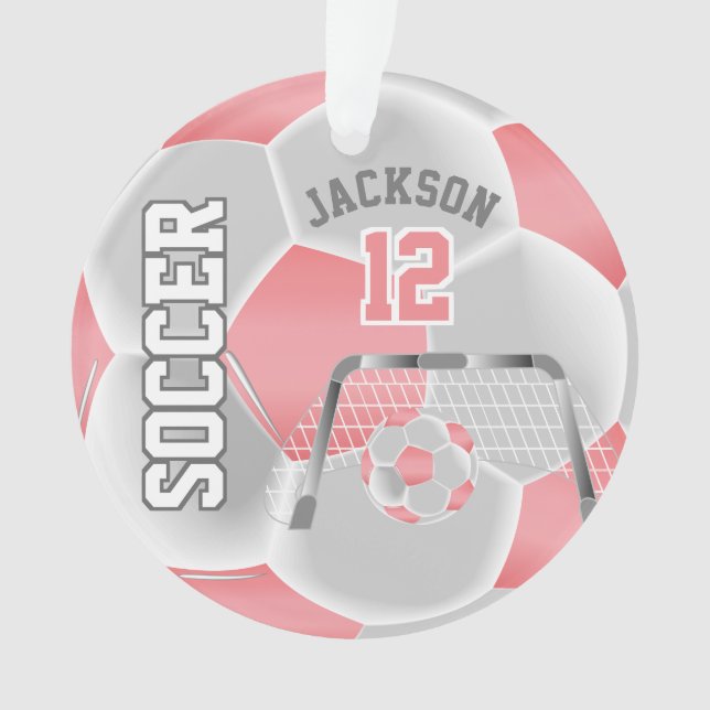 Corail et Blanc Personnaliser le ballon de footbal (devant)