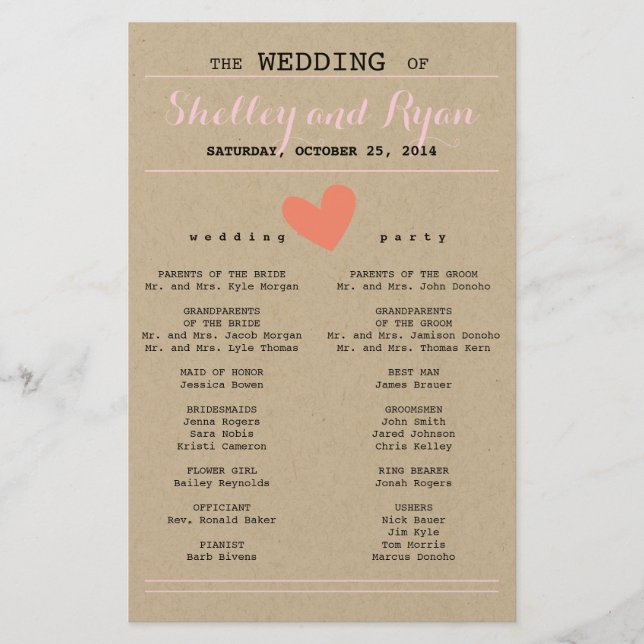 Corail et Kraft Programme de mariage cardiaque sim (Devant)